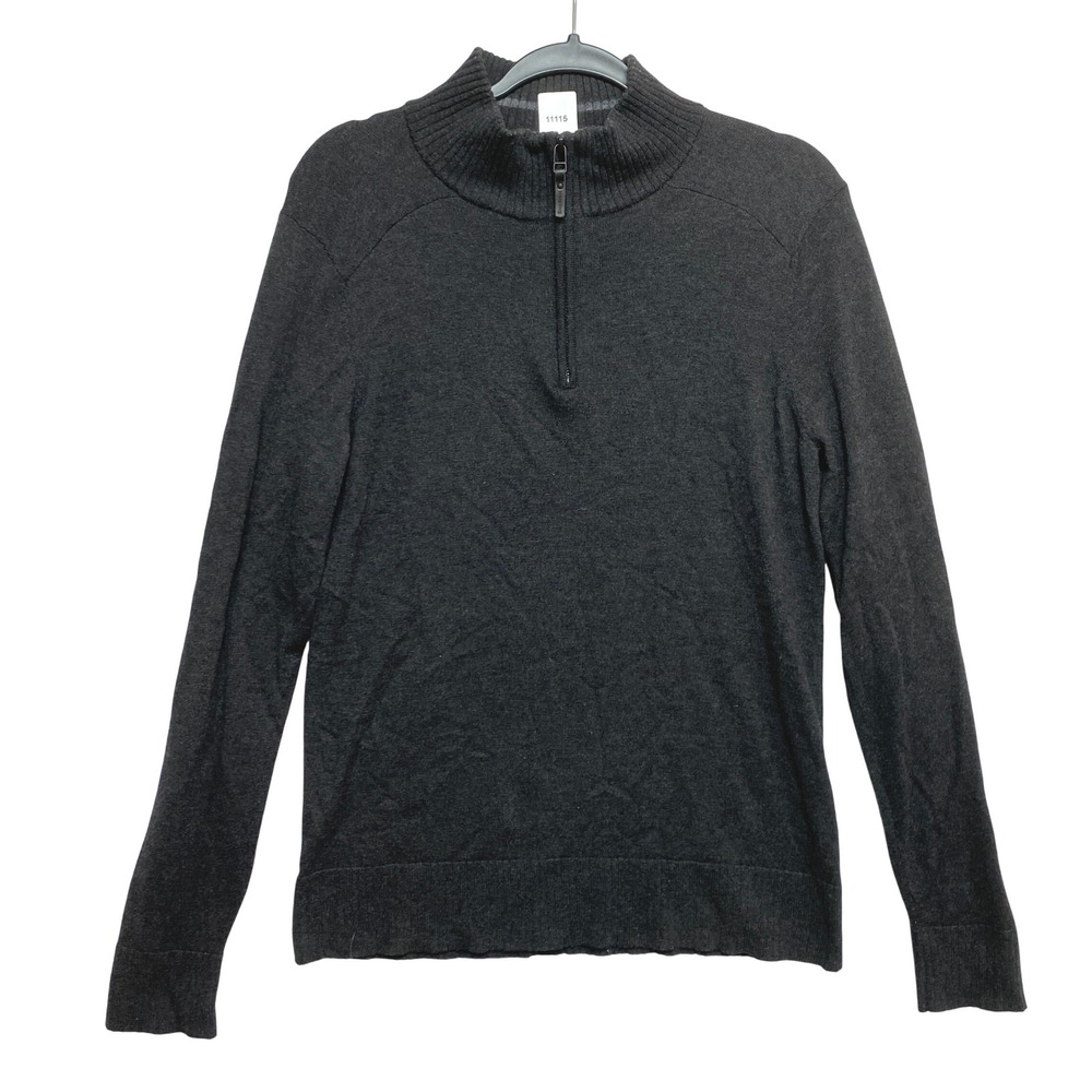 Smartwool Quarter Zip Sweater Mens S Gray Merino Wool Blend Mock Neck Pullover